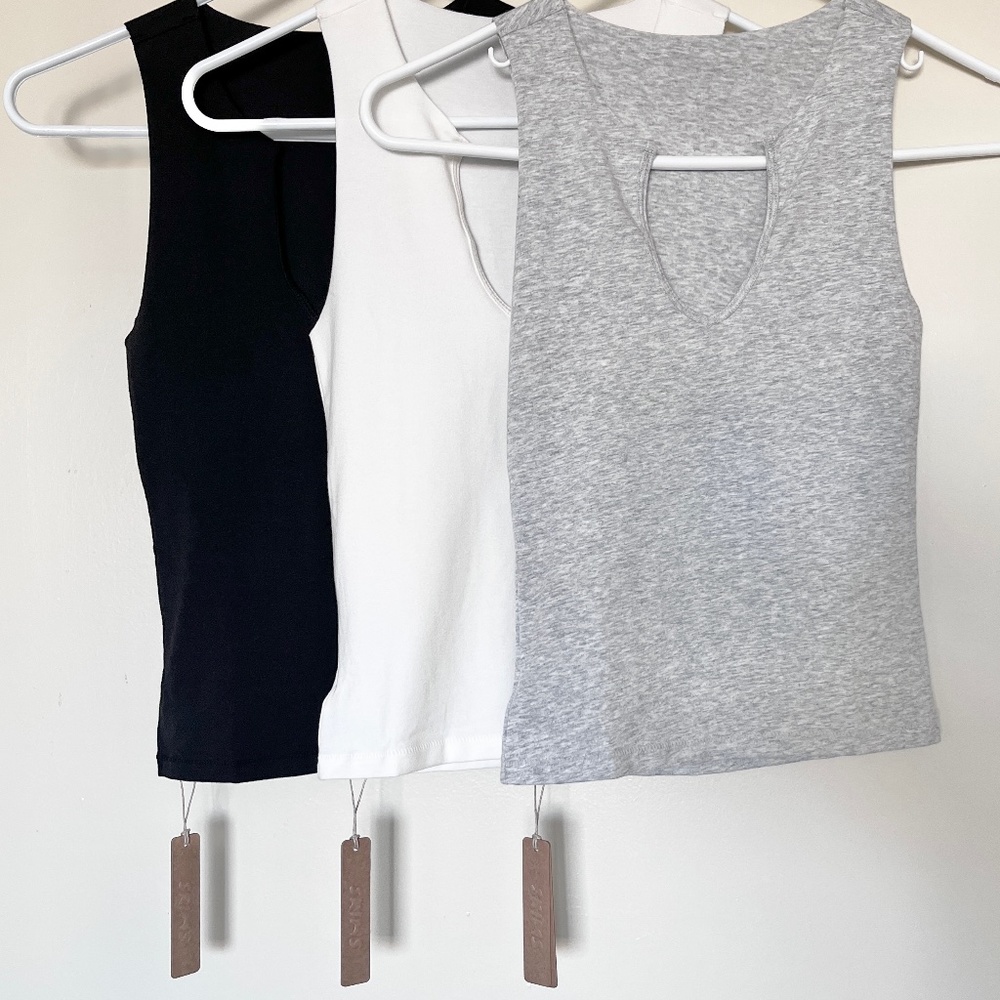 Skims cotton sleep split neck tank